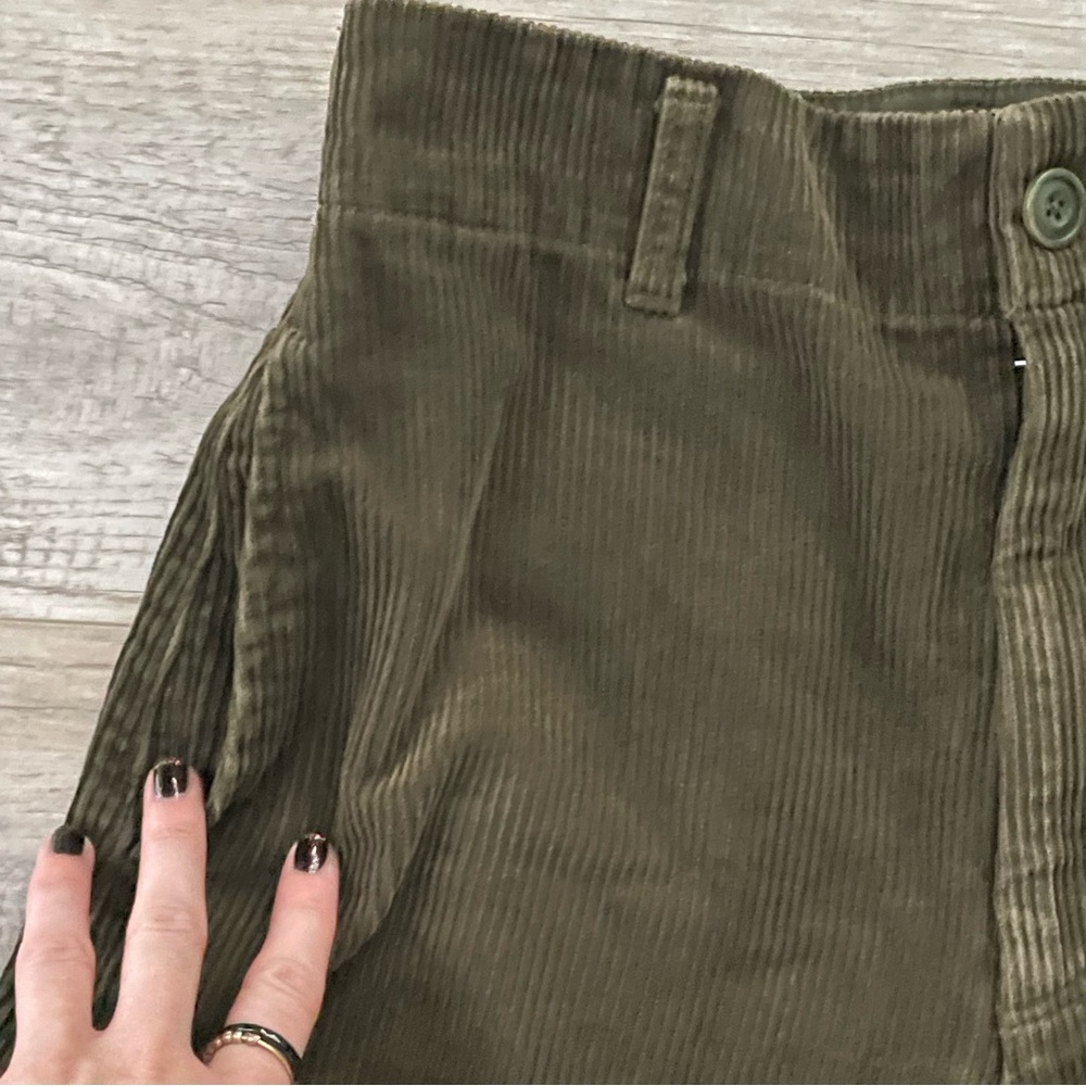 Olive Green Corduroy Culottes - Picture 4 of 5